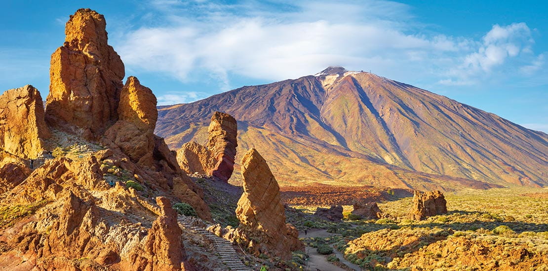 Mount Teide towering over Teide National Park in Tenerife
